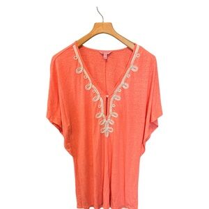 Lilly Pulitzer Papaya Balleta Women's Swim Coverup Medium